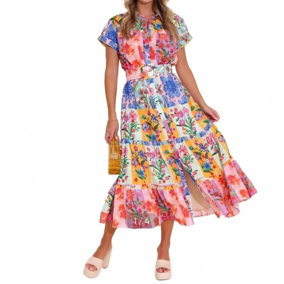 NEW ALDEN ADAIR women's heather dress in floral Size Large. - Picture 6 of 9